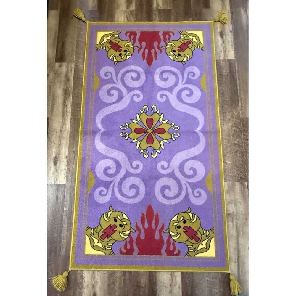 Disney ALADDIN Magic Carpet w/Gold Tassels (39.5 'x 71") UKonic Accent Rug RARE